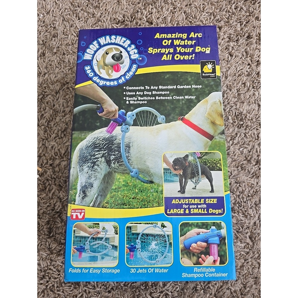 Woof Washer 360 Perfect Pet Dog Washing Station Adjustable Bathing Ring Cleaner